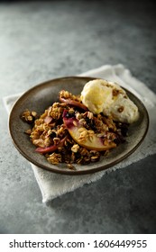 Apple Berry Crumble With Ice Cream