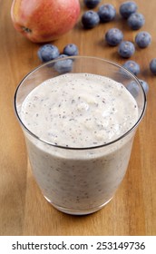 Apple Blueberry Fruit Smoothie In A Shot Glass