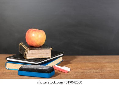 Apple Books Chalks On Wooden Table Stock Photo 319042580 | Shutterstock