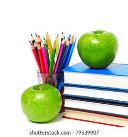 Apple Books Colored Pencil Back School Stock Photo 79539907 | Shutterstock