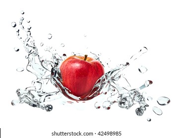 Apple Causing Water Splash