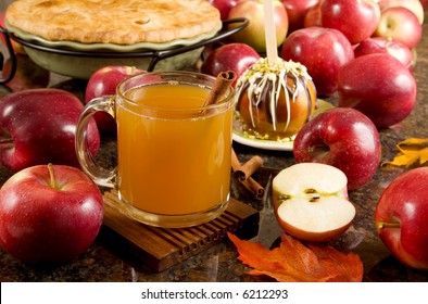 Apple Cider, Caramel Apple And Apple Pie