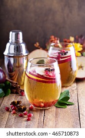 Apple Cider Fall Cocktail With Spices And Pomegranate