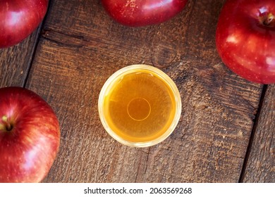 Apple Cider Vinegar In A Bowl, Top View