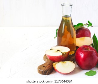 Apple cider vinegar, copy space
