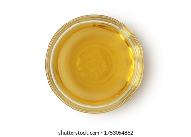 Apple Cider Vinegar In Glass Bowl On White Background