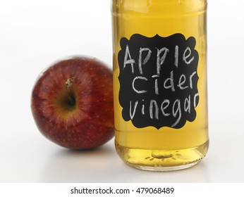 apple cider vinegar on the white background