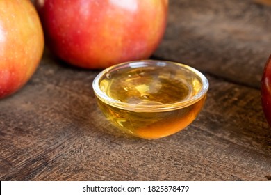 Apple Cider Vinegar In A Small Bowl On A Table