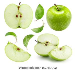 Apple Clipping Path Collection. Apple half isolated on white