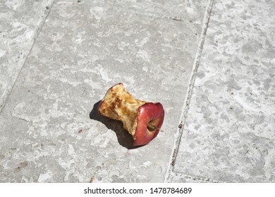 Apple Core Left On The Ground