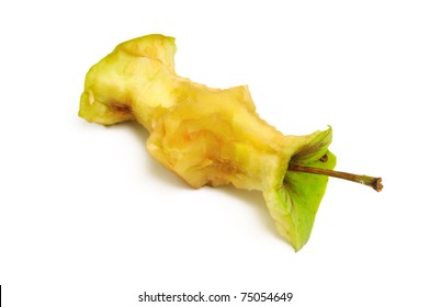 Apple Core On A White Background