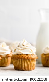 Apple Cupcakes with Maple Buttercream Frosting: soft, fluffy, moist cupcakes filled with tender apples and cozy spices and topped with a creamy maple buttercream frosting.