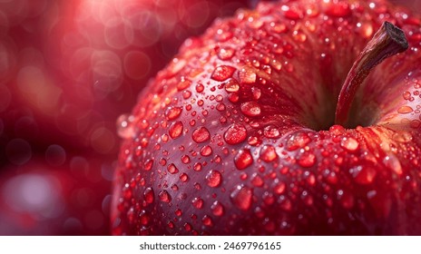 Apple with droplets Macro Close-Up Shot - Powered by Shutterstock