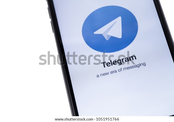Apple Iphone 8 Telegram Logo Ekaterinburg Stockfoto Jetzt Bearbeiten