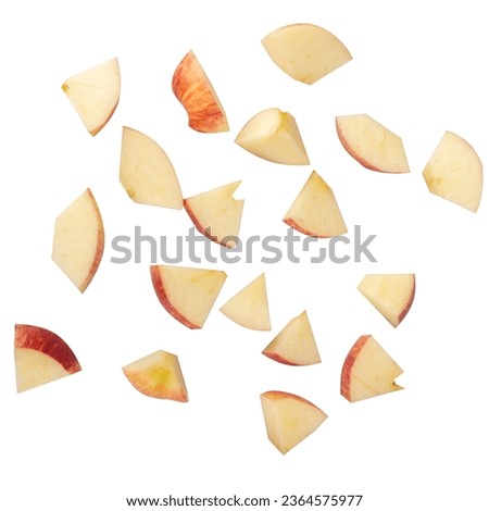 apple isolated on white background piece fall drop.