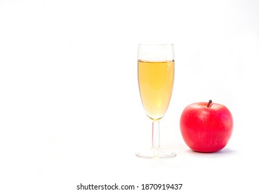 Apple Juice And Apple Fruit On A White Background