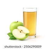 Apple juice isolated on white background.