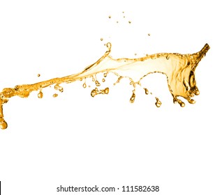 Apple Juice Splashing Isolated On White