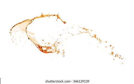 Apple Juice Splashing Isolated On White