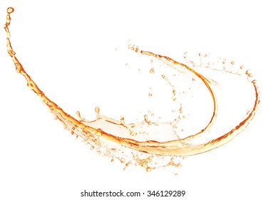 Apple Juice Splashing Isolated On White