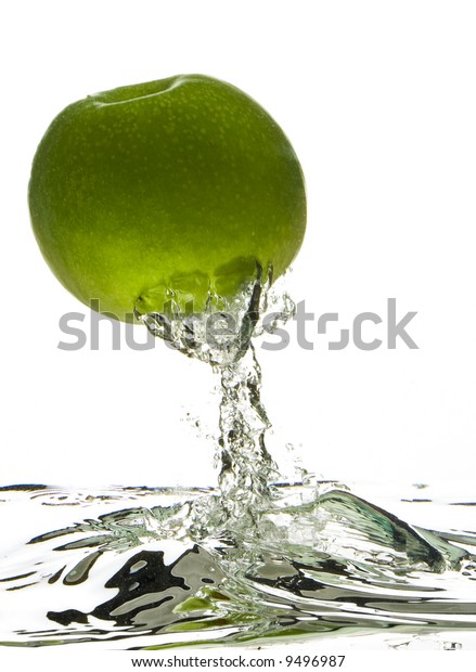 Apple Jump Out Water Hand Made Stock Photo Edit Now