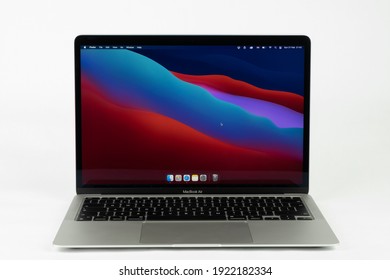 Apple MacBook Air M1 Laptop. Stafford, United Kingdom, February 21, 2021.