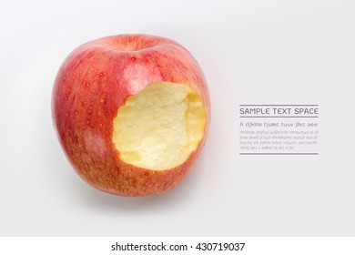 Apple missing a bite, top view