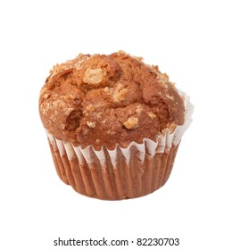 An Apple Muffin Isolated On White.