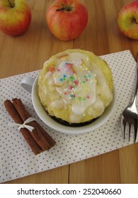 Apple Mug Cake With Sugar Icing From Microwave 