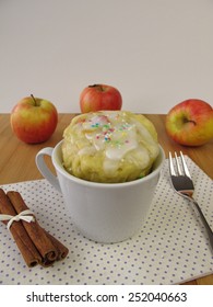 Apple Mug Cake With Sugar Icing From Microwave 