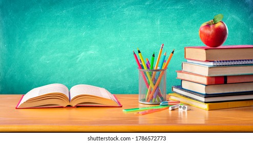 Apple On Stack Books With Apple - Back To School
 - Powered by Shutterstock