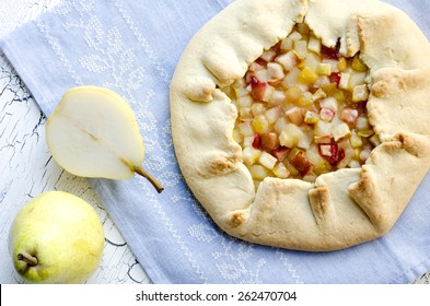 Apple Pear Galette. A Galette Is A Rustic, Free-form Tart That Is Cooked On A Baking Sheet And Can Be Prepared With A Variety Of Seasonal Fruits.