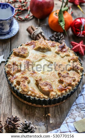 Apple Pie Christmas Decorations On Wooden Stock Photo Edit Now