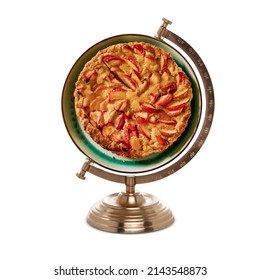 Apple Pie Day, National Apple Pie  Day, International Apple Pie Day, World Apple Pie Day, Plate On Top Of The Globe Stand