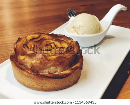 Apple Pie Decorated Like Rose Size Stock Photo Edit Now 1134569435
