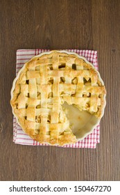 Apple Pie With Lattice Top With Slice Removed