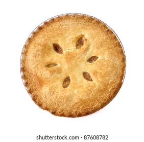 Apple Pie On White Background , Top View