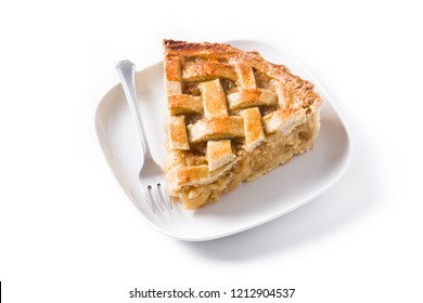 Apple Pie Slice Isolated On White Background