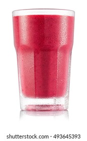 Apple, Raspberry And Honey Smoothie In Glass