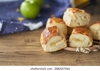 Apple Scones On Light Wood