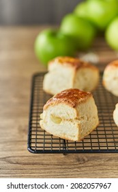 Apple Scones On Light Wood