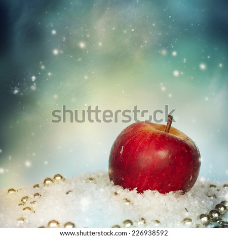 apple in to snow