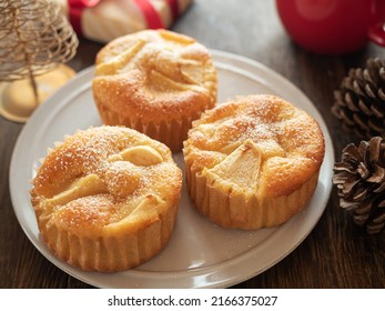 Apple Yogurt Cup Cakes On Plate