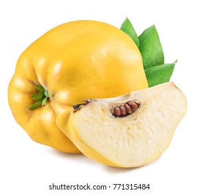 Apple-quince And Piece Of Quince. File Contains Clipping Path.