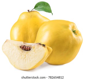 Apple-quince And Piece Of Quince. File Contains Clipping Path.