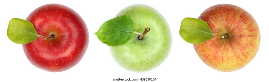 Apples Apple Fruit Fruits Top View Isolated On A White Background