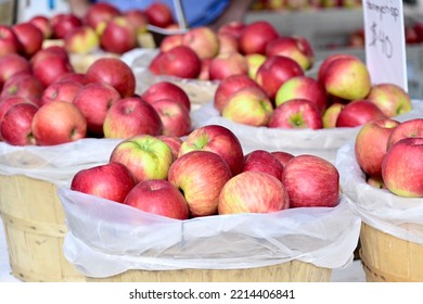 Apples In Baskets On Display At A Small Town Festival