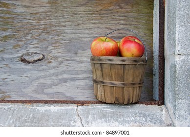 Apples In Old Bushel Basket