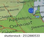 Appleton, Wisconsin marked by a blue map tack. The City of Appleton is the county seat of Outagamie County, WI.