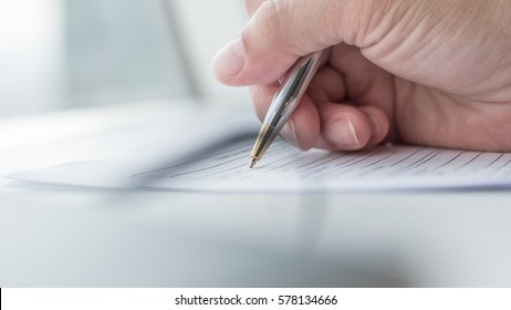 Applicant filling in business company application form document applying for job, or registering claim for health insurance - Shutterstock ID 578134666